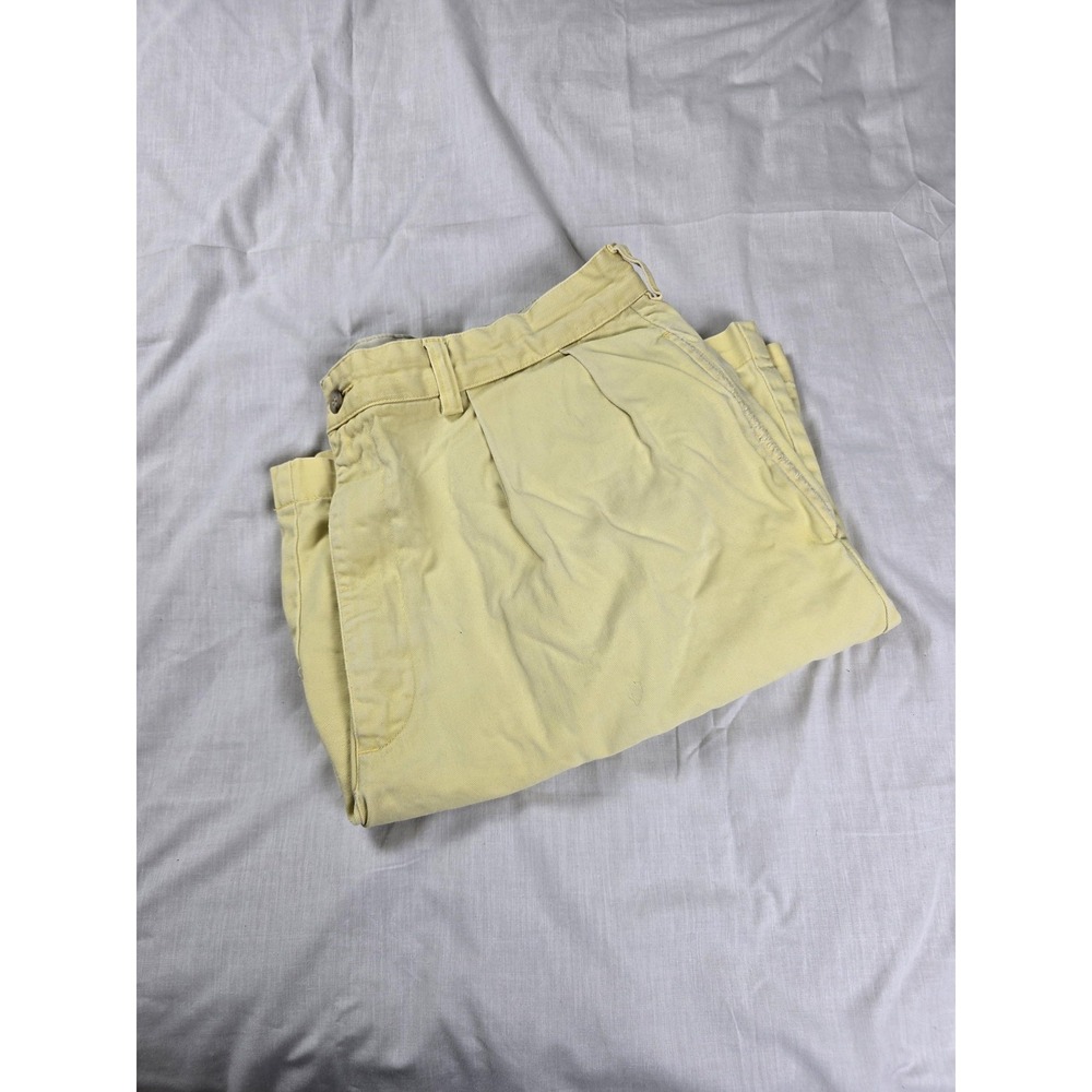 Polo Ralph Lauren Shorts Mens‎ 35 Yellow Pleated Chino 9 Inseam Casual Summer